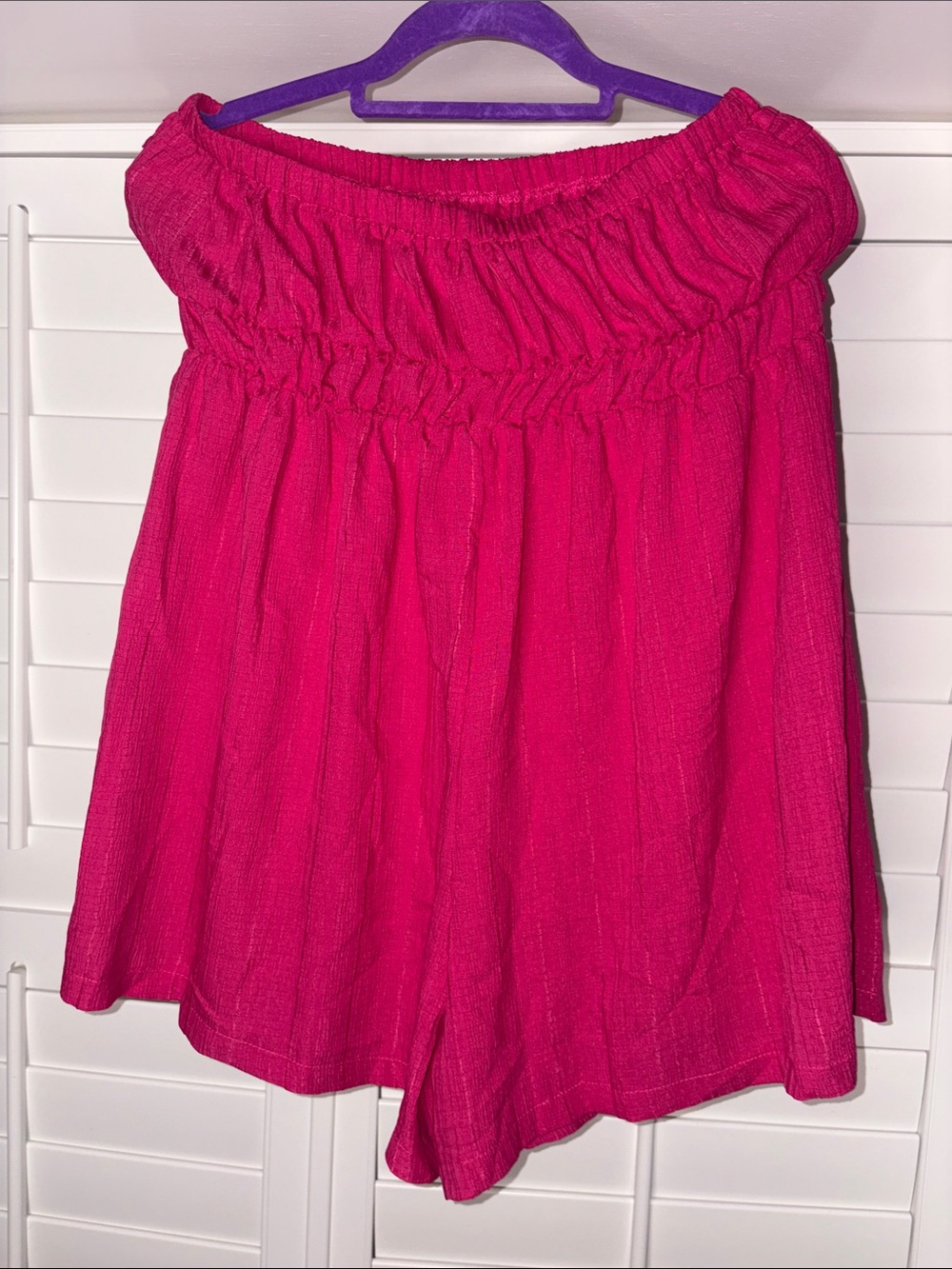 SHEIN Hot Pink Off-Shoulder Romper